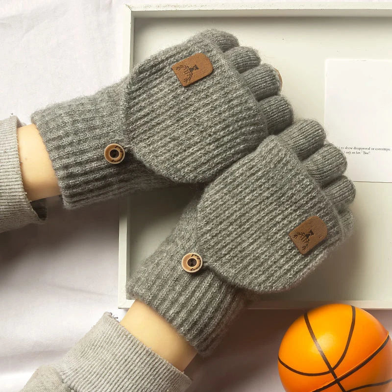 LUXE LINE Knitted Fingerless Touch Screen Gloves