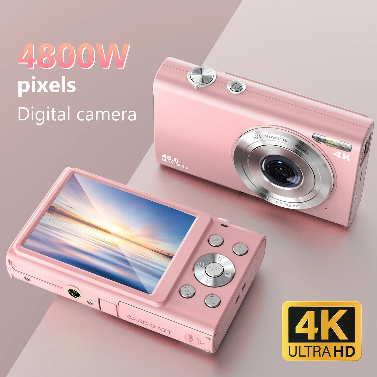 4K Digital Camera Autofocus Vlogging Camera HD 48MP with 2.8" Large Screen Camcorder Camera for Photography for Kid Adult