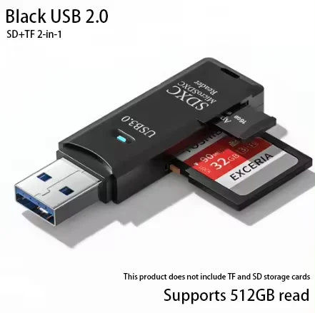LUXE LINE 2-in-1 USB 3.0 Card Reader – MiniSD, TF & Flash Drive Adapter