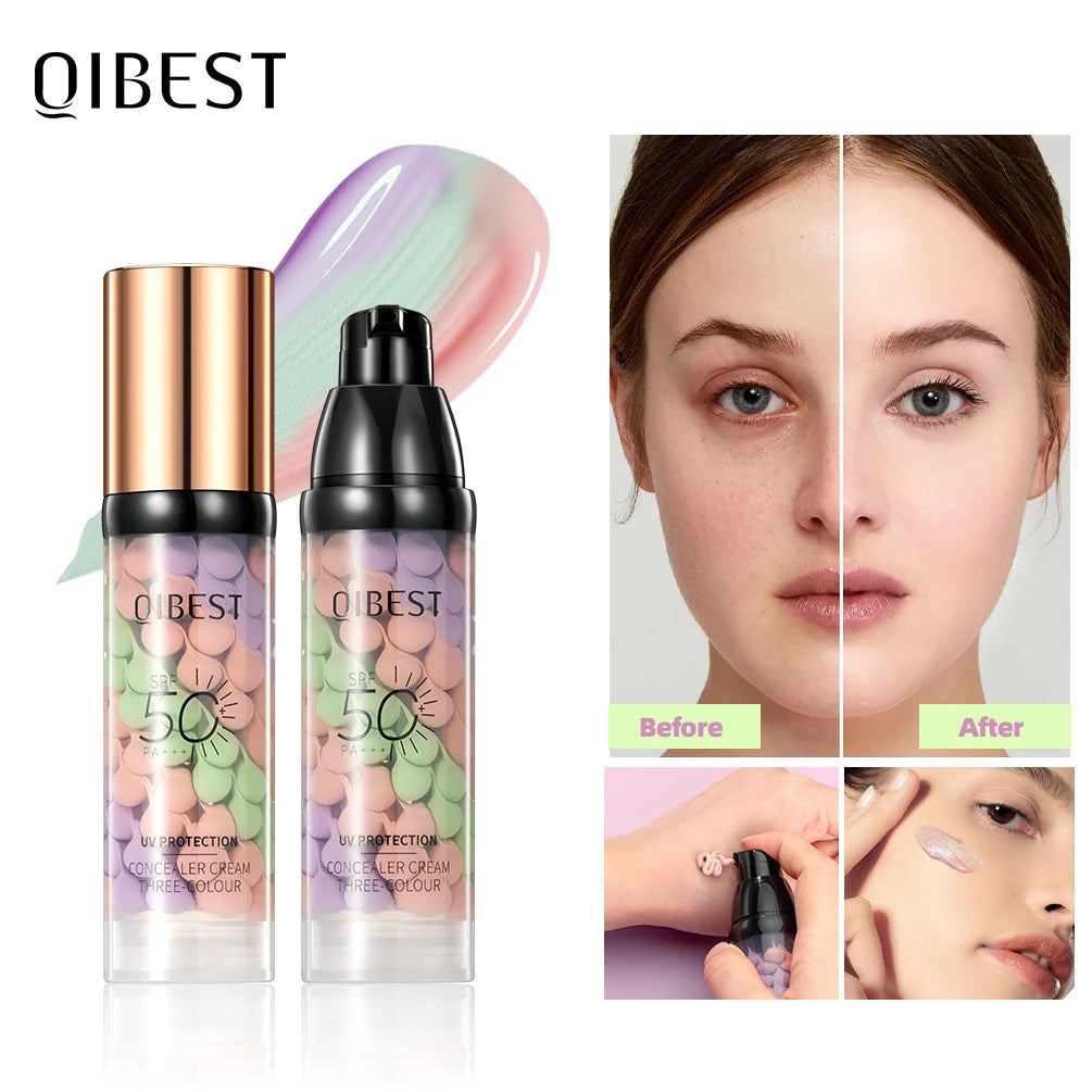 QIBEST Tri-Color Brightening Primer