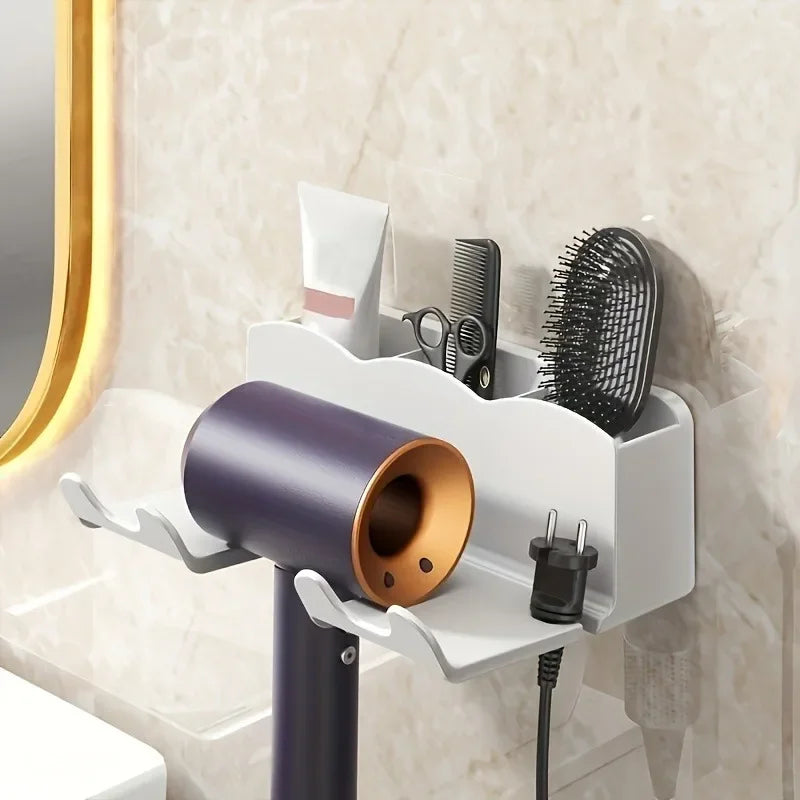 LUXE LINE Hair Dryer Storage Rack – Wall Mount, No Drill