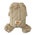 LUXE LINE Warm Fleece Dog Jumpsuit with D-Ring