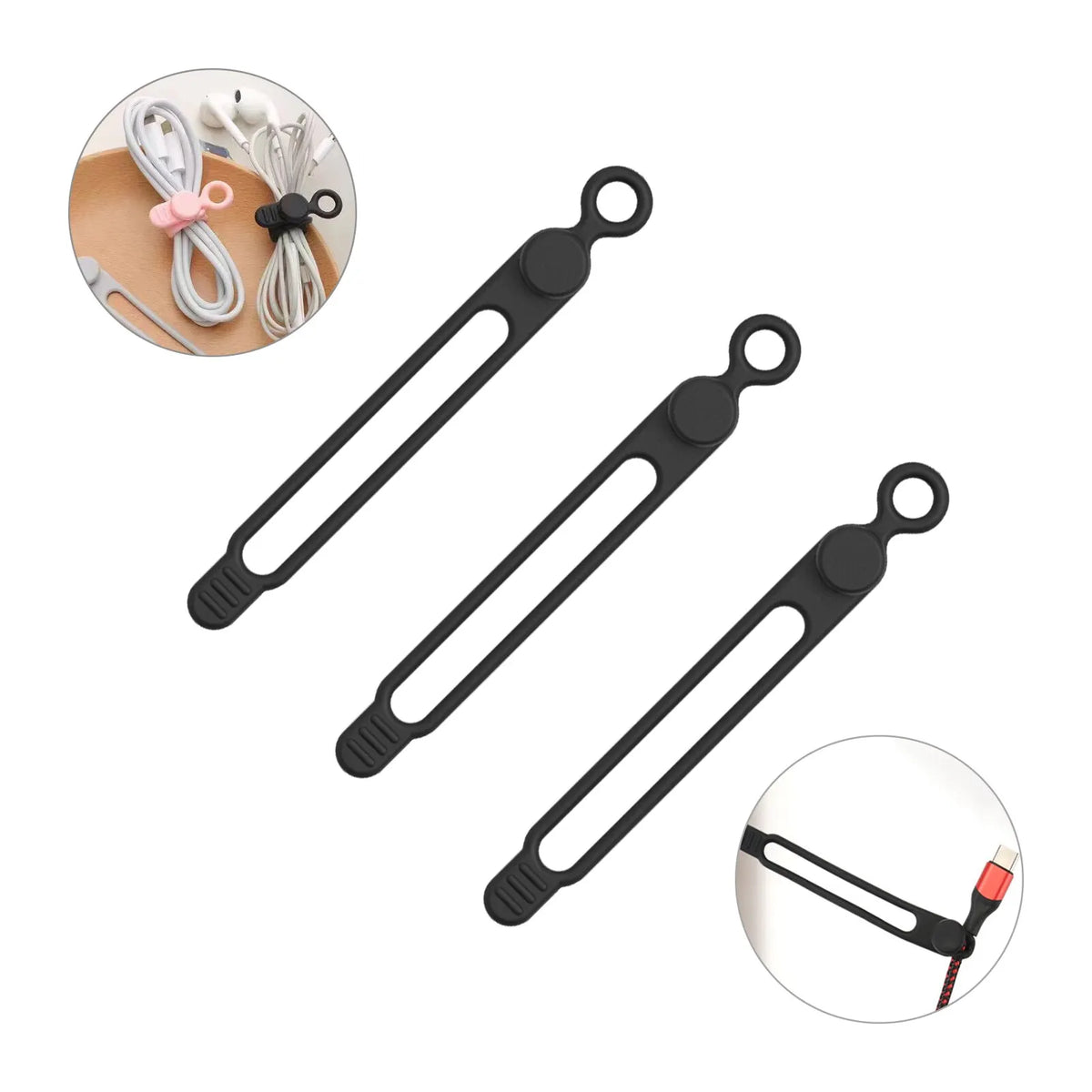 LUXE LINE Silicone Cable Ties & Cord Organizer Straps