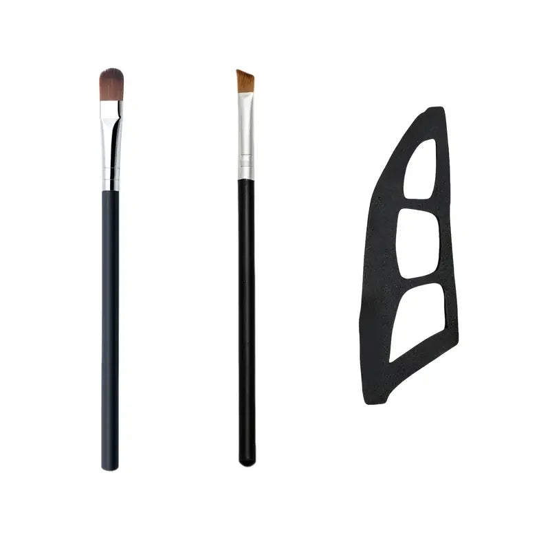 LUXE LINE 3-Piece Eye Makeup Kit - Eyeshadow Brushes & Molds, Quick Templates for Beginners