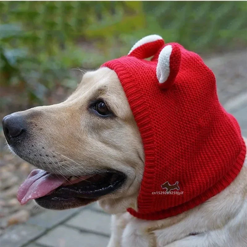 LUXE LINE Dog Ear Muffs Knitted Hat