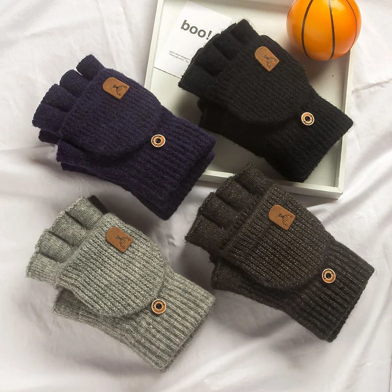 LUXE LINE Knitted Fingerless Touch Screen Gloves