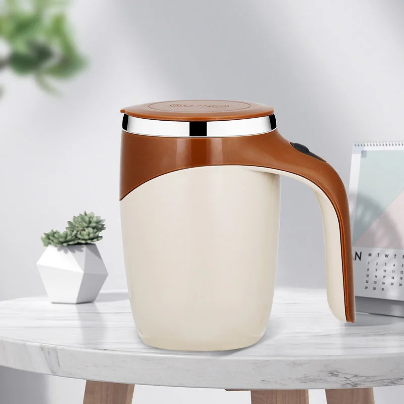 380ml Automatic Self Stirring Mug Coffee Milk Fruits Mixing Cup Electric Stainless Steel Lazy Rotating Mug Magnetic Stirring Cup