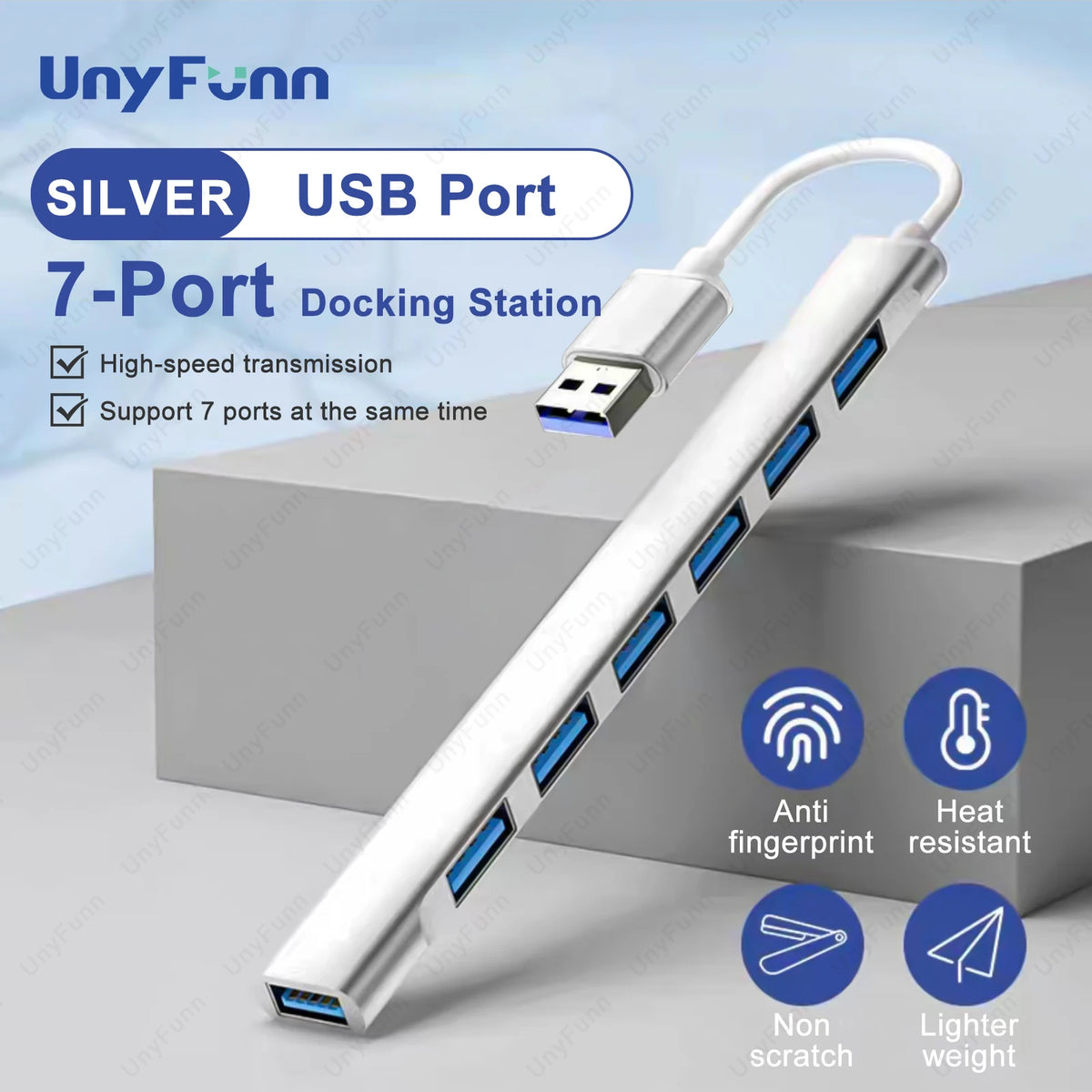 LUXE LINE 7-in-1 USB-C Hub – USB 3.0, 7-Port OTG Splitter Adapter