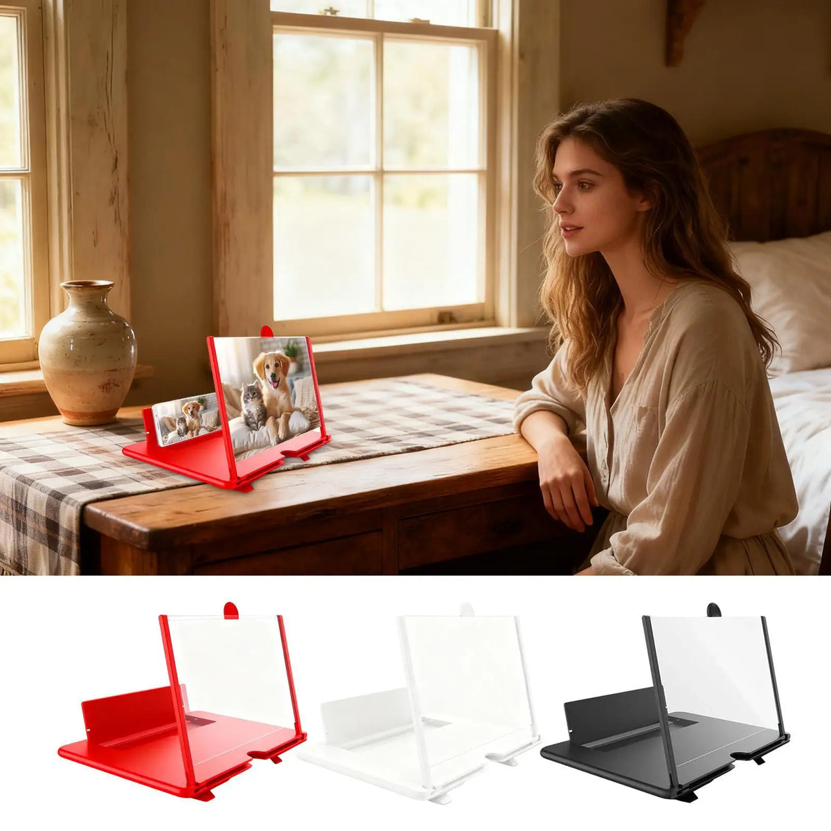 18 Inch 3D HD Mobile Phone Screen Magnifier Movie Stand Amplifier optical magnification Phone Holder 3D HD Movie Video Stand