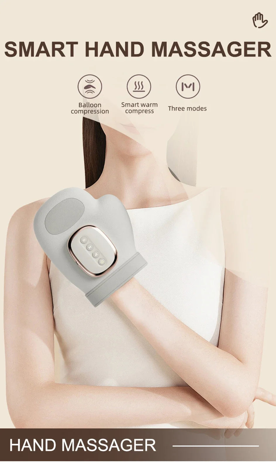 LUXE LINE Electric Hand Massager – Airbag Compression Glove for Finger & Palm Relief