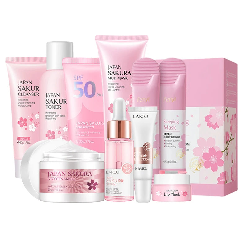 9pcs Facial Products Kit Sakura Skin Care