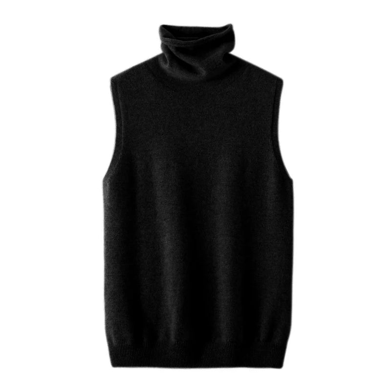 LUXE LINE Women's Merino Wool Turtleneck Vest