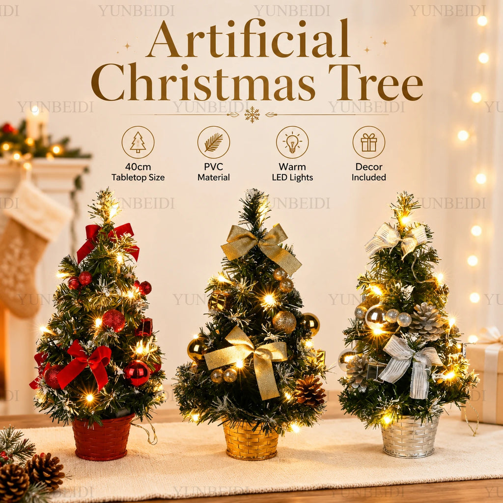 40cm Mini Artificial Christmas Tree with LED Lights