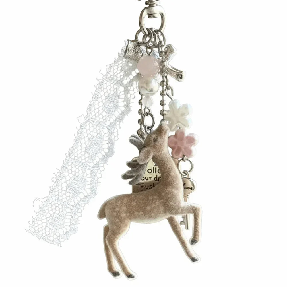LUXE LINE Cute Deer Phone Charm Keychain
