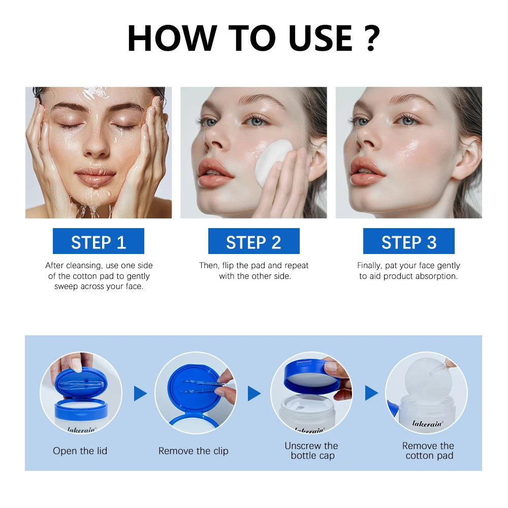 4.5% AHA Lactic Acid 0.45% BHA Pore Toner Pad | Luxe Line Shop