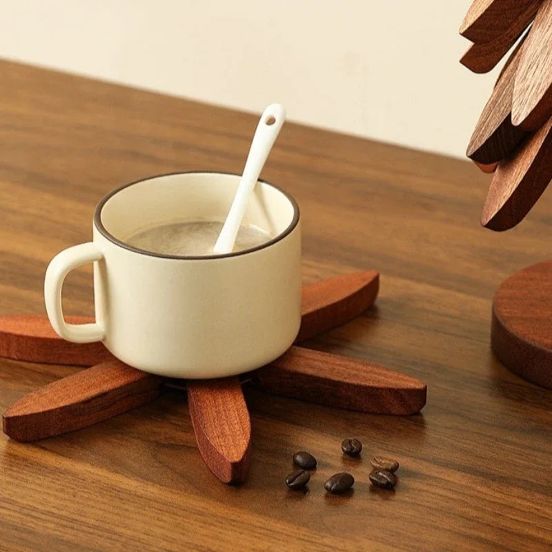 Christmas Tree Wooden Trivet with Stand
