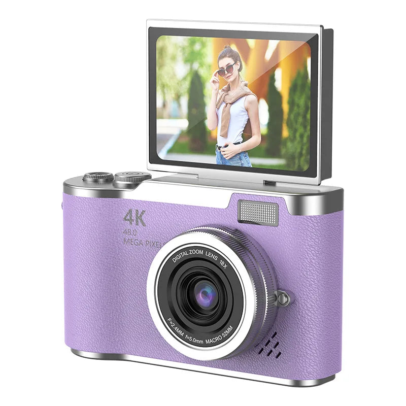 4K Digital Camera 48MP Kid Camera Autofocus Vlogging Camera 2.4inches Flip the Screen 180° for Kid Adult Beginners Portable Cam