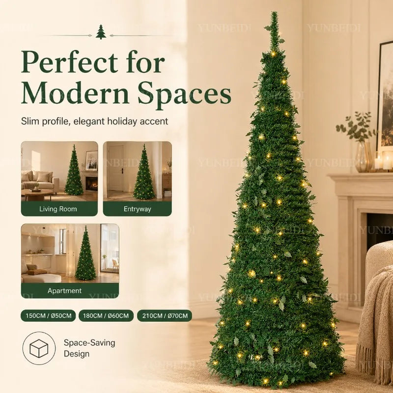 Pre-Lit Artificial Christmas Tree (1.5m–2.1m)