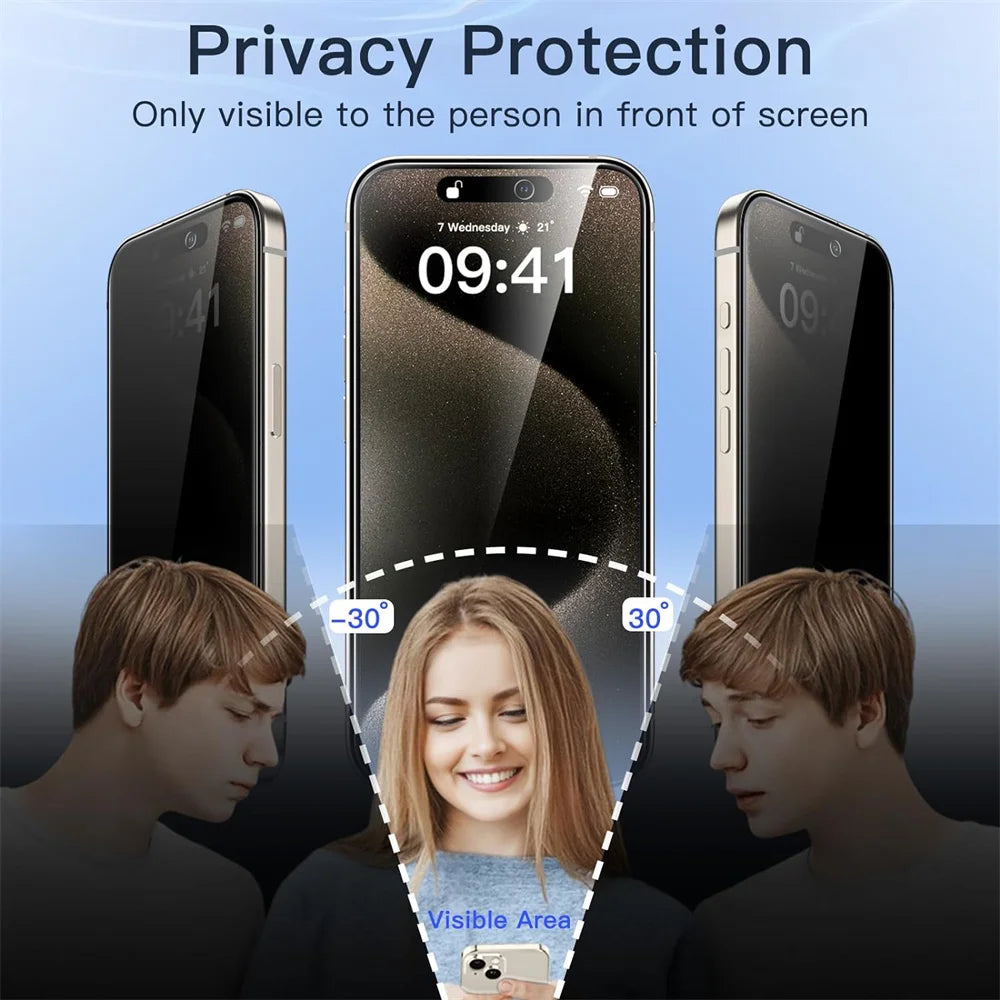 LUXE LINE Anti-Spy Privacy Screen Protector – Tempered Glass for iPhone