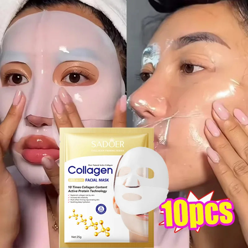 10pcs Korean Collagen Anti Wrinkle Facial Mask