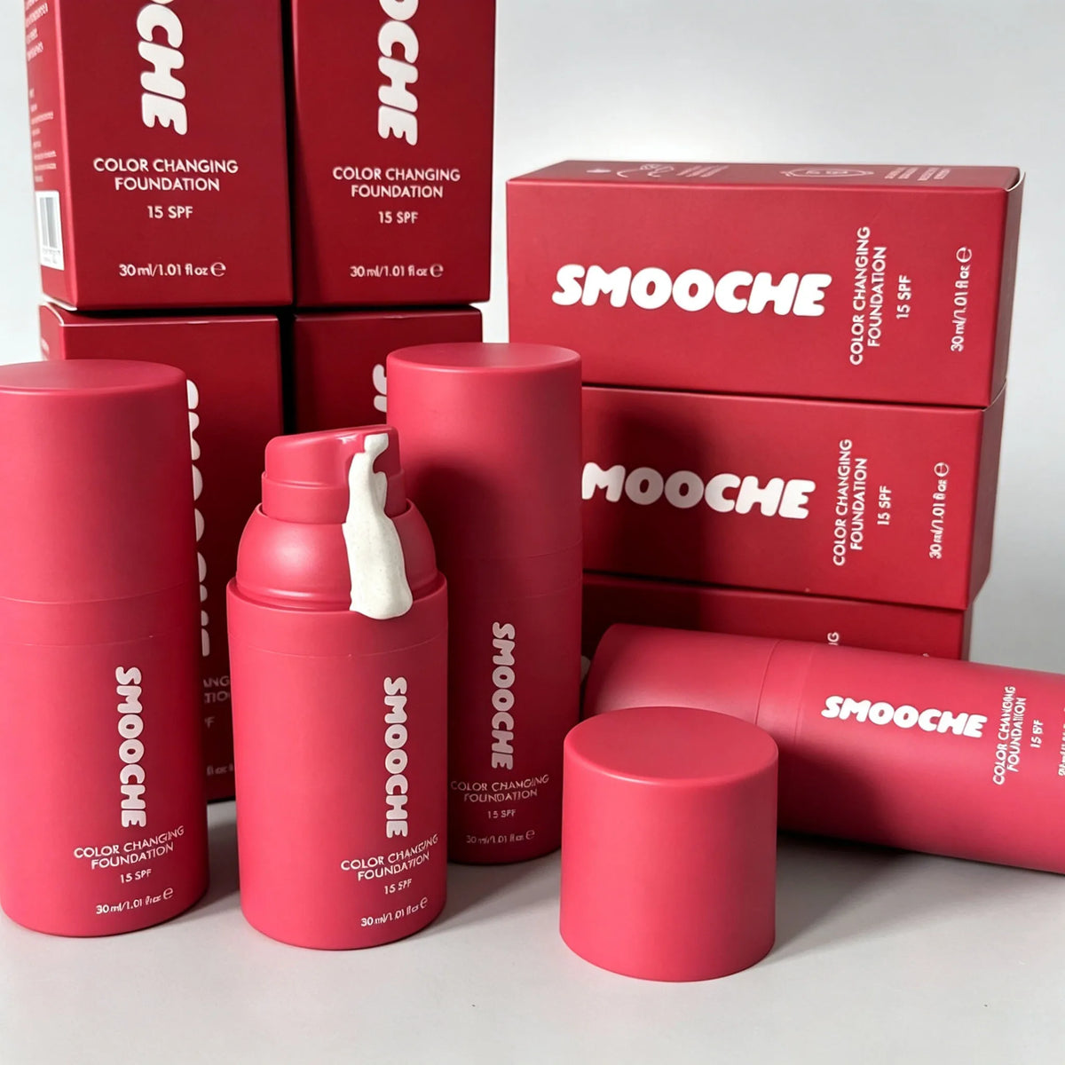 SMOOCHE Concealer Set Skin Tone Adaptive Color Changing Liquid Foundation Lightweight Moisturize Natural Skin Tone Face Makeup