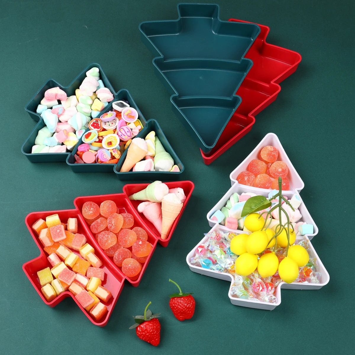 Christmas Tree Fruit Plate Party Decoration