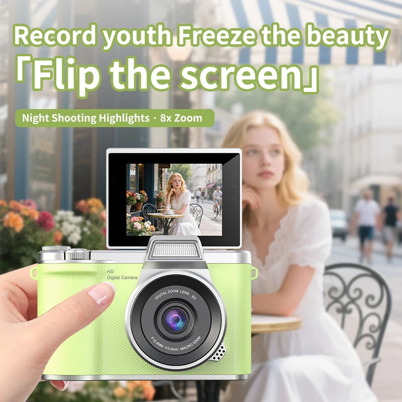 LUXE LINE 4K Digital Camera 48MP – Retro CCD with 180° Flip Screen