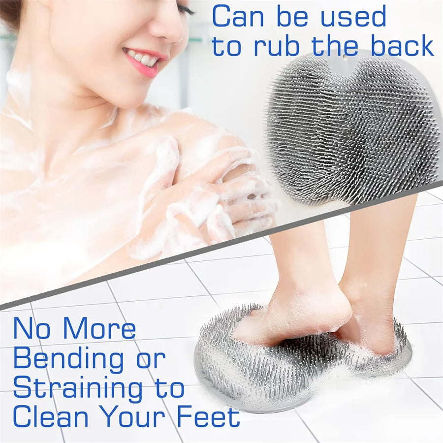 LUXE LINE Wall-Mounted Shower Foot Scrub & Back Cleaner Mat