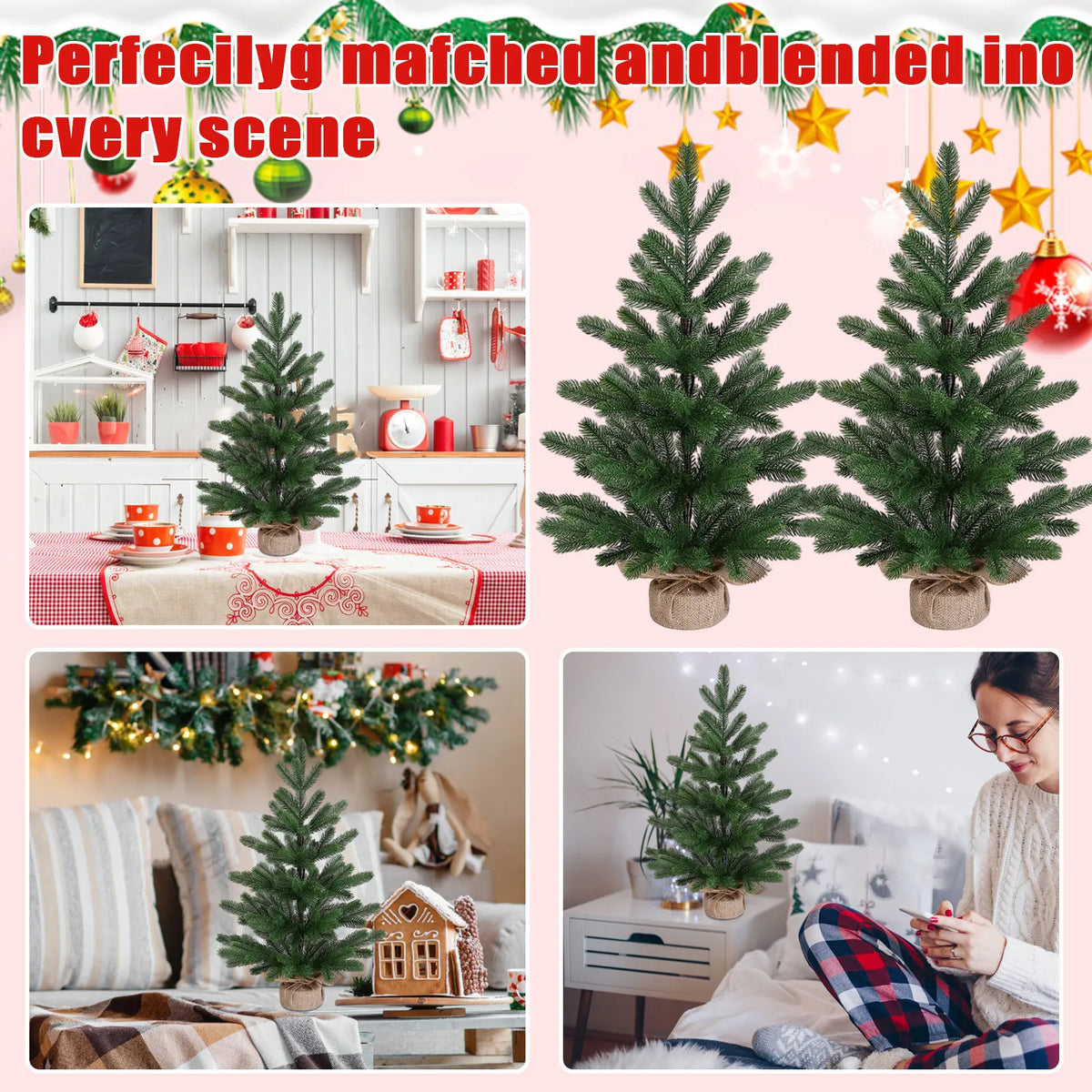 Classic Artificial Christmas Tree Desktop Ornament