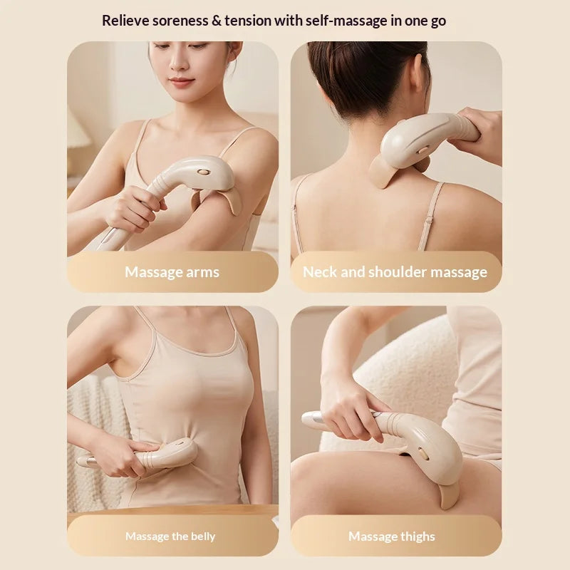 Long Handle Ergonomic Handheld Massager, Portable Simulated Kneading, Relieve Shoulder Neck Discomfort