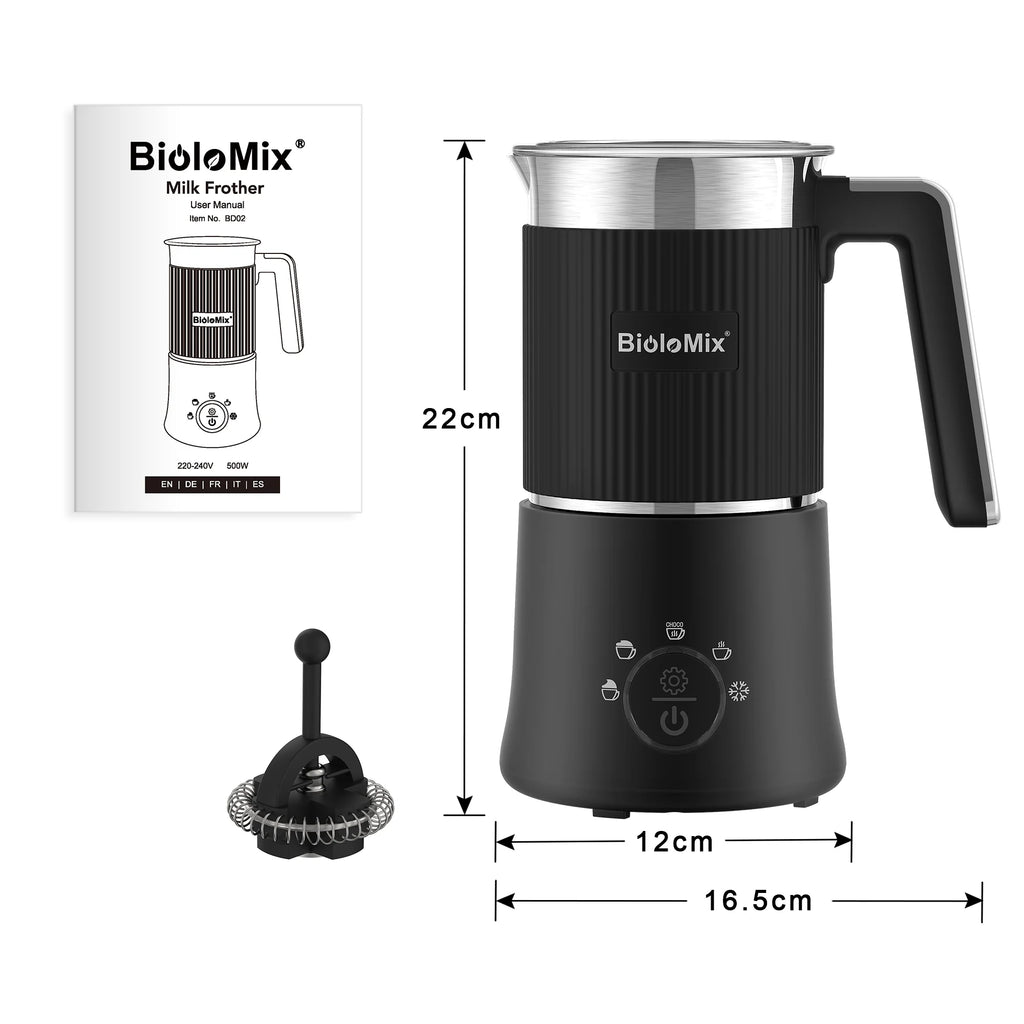 BioloMix 5-in-1 Electric Milk Frother & Steamer