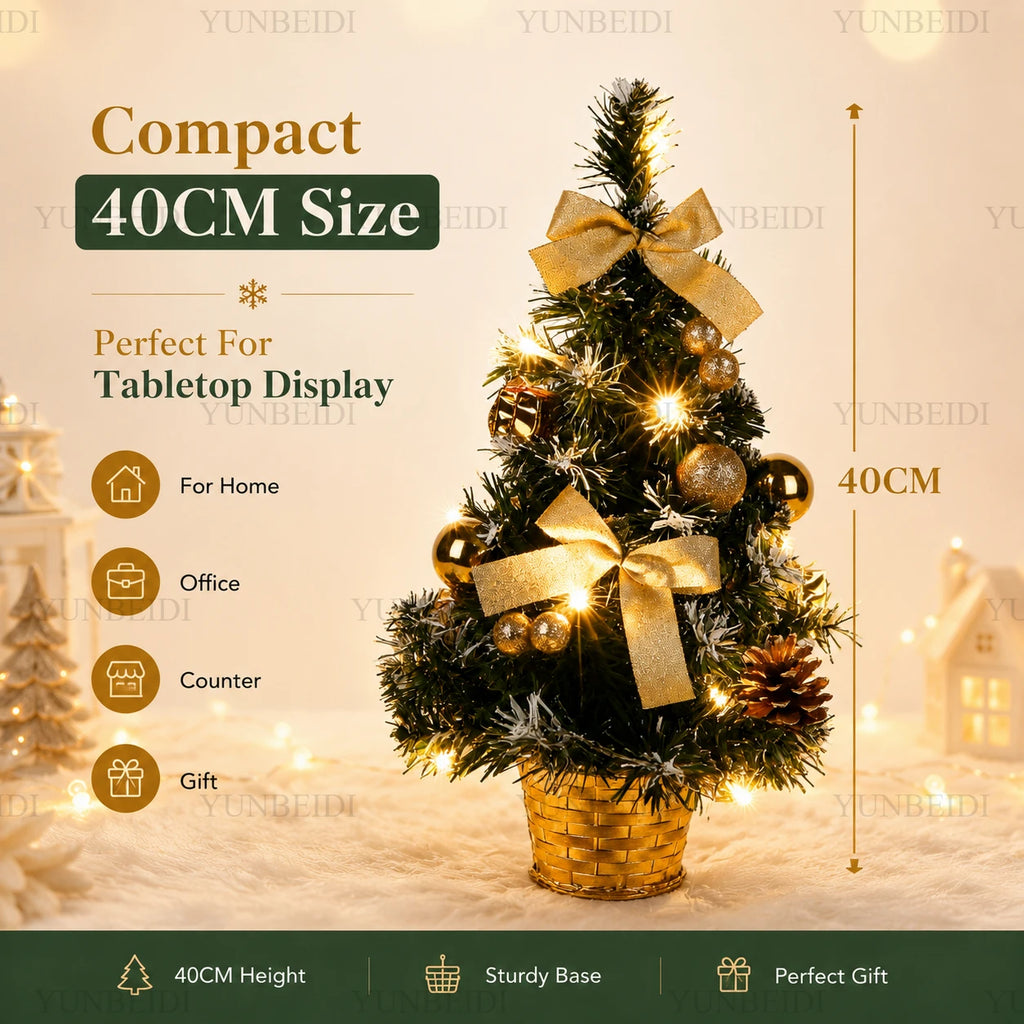 40cm Mini Artificial Christmas Tree with LED Lights
