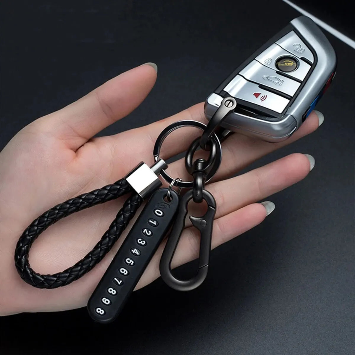 LUXE LINE DIY Number Plate Leather Keychain