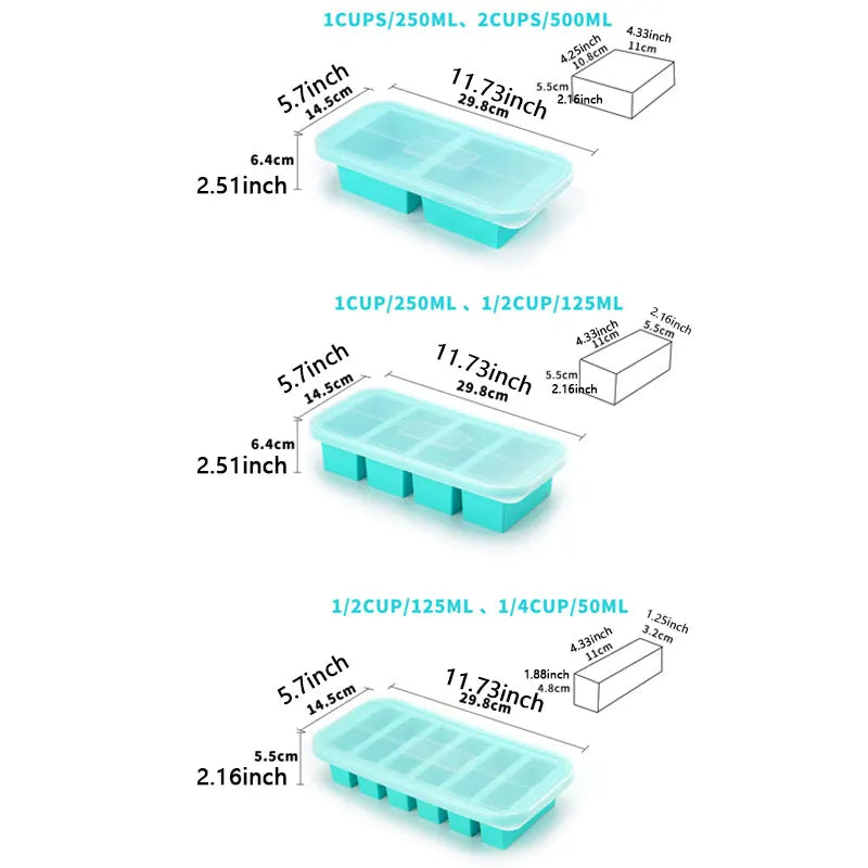 LUXE LINE Silicone Freezing Mold with Lid – Freezer-Safe Food Container