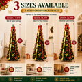Pre-Lit Red & Gold Decorated Christmas Tree