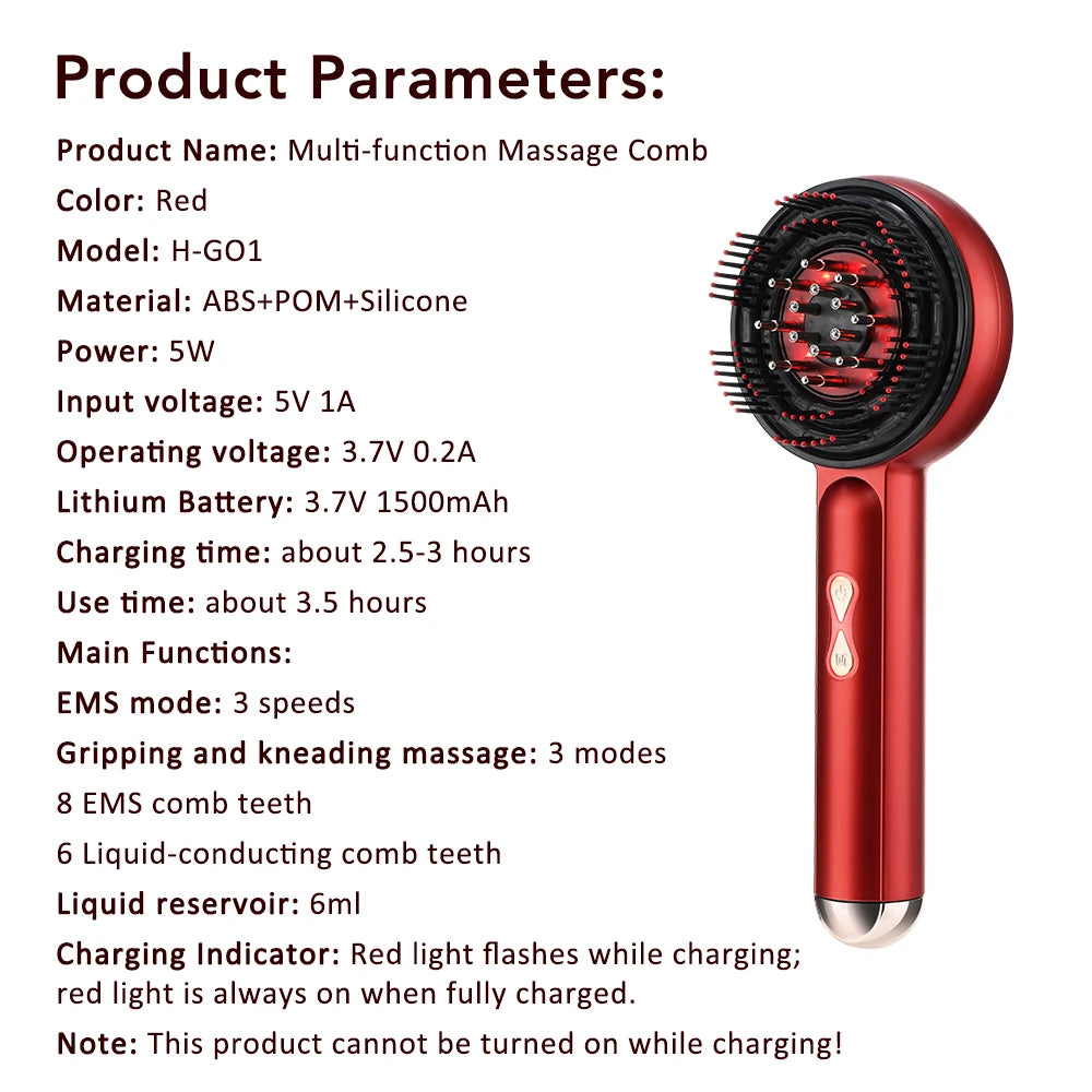 LUXE LINE Scalp Massage Comb with Red Light