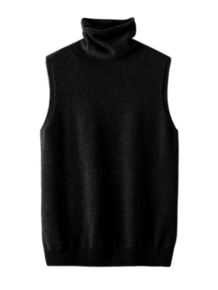LUXE LINE Women's Merino Wool Turtleneck Vest