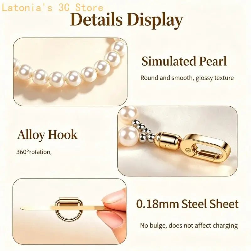LUXE LINE Beaded Phone Charm with Card Insert – Wrist Strap Accessory