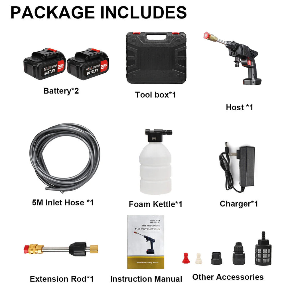 Cordless Electric Pressure Washer with Battery