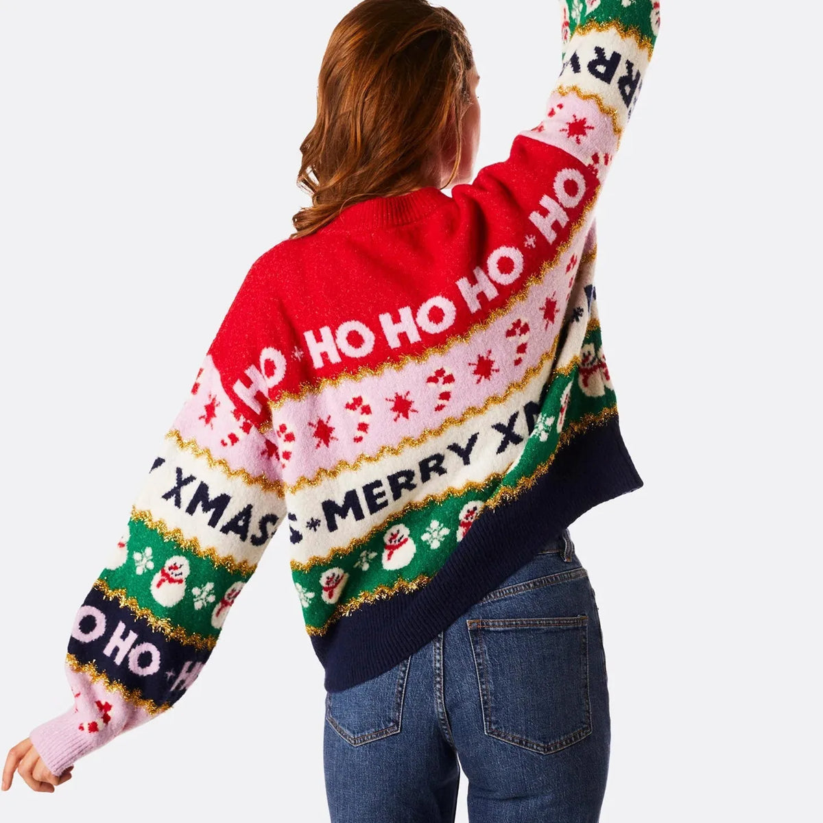 Snowflake Print Christmas Knit Sweater