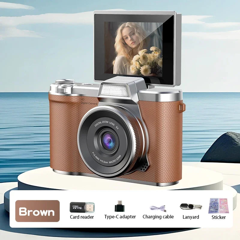 LUXE LINE 4K Digital Camera 48MP – Retro CCD with 180° Flip Screen