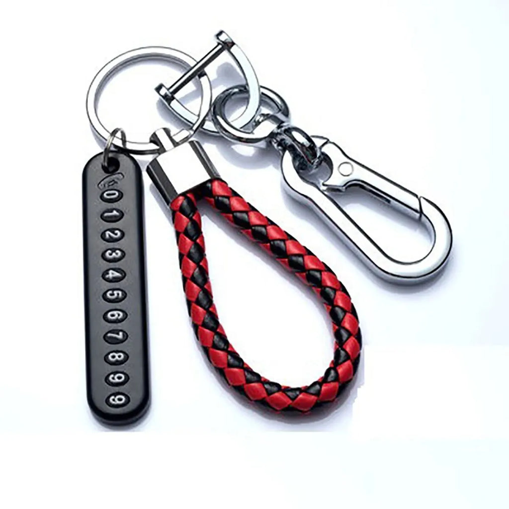 LUXE LINE DIY Number Plate Leather Keychain