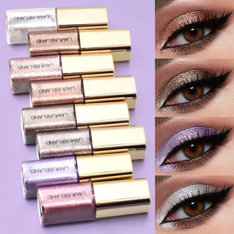 8-Color Pearlescent Shimmer Liquid Eyeshadow Set