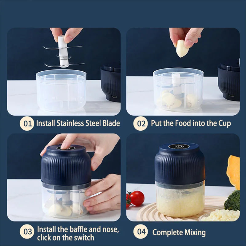 Mini USB Electric Garlic & Vegetable Chopper 250ml