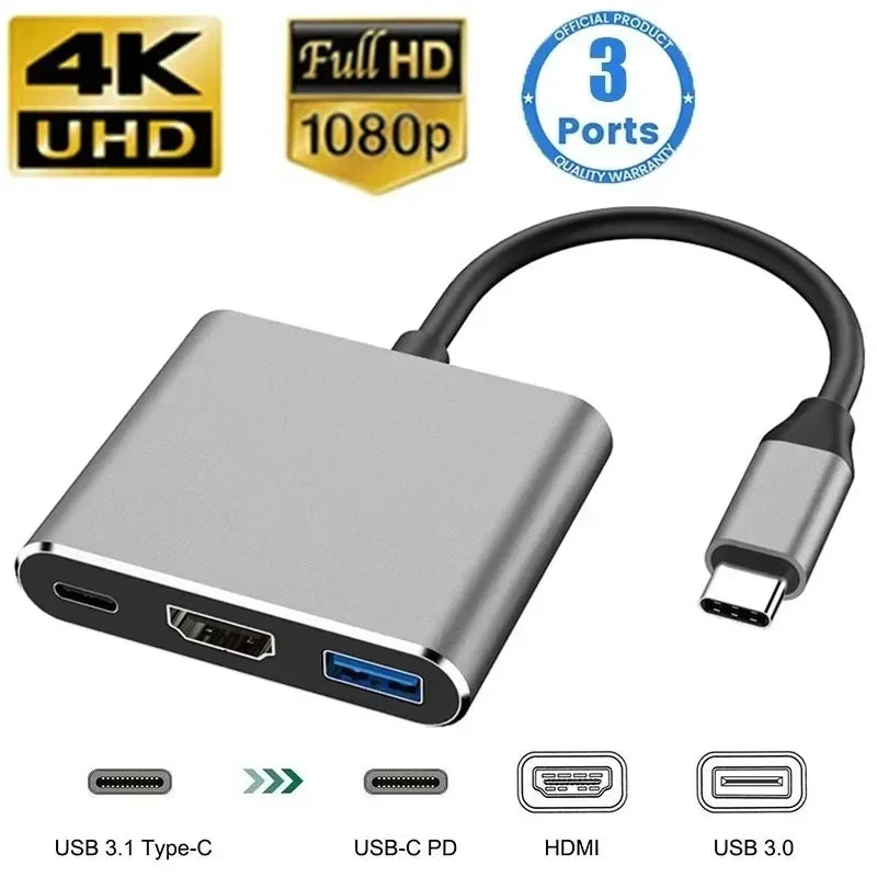 LUXE LINE 8-in-1 USB-C Hub – 4K HDMI, RJ45, SD/TF, PD Charge