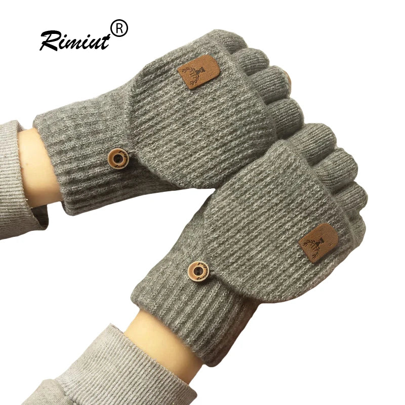 LUXE LINE Knitted Fingerless Touch Screen Gloves