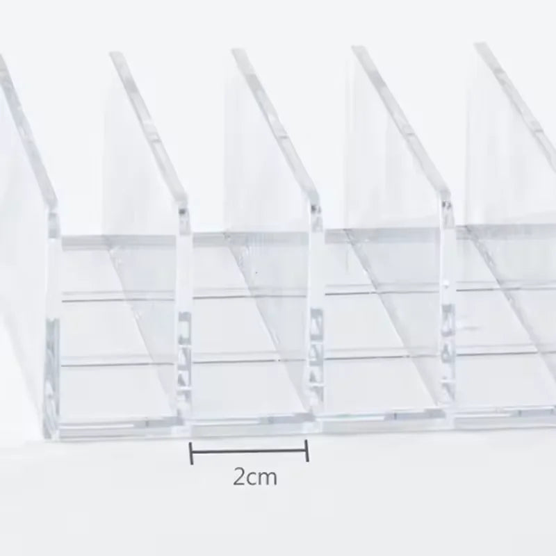 LUXE LINE Makeup Organizer Box – 7-Compartment Clear Storage Shelf for Cosmetics