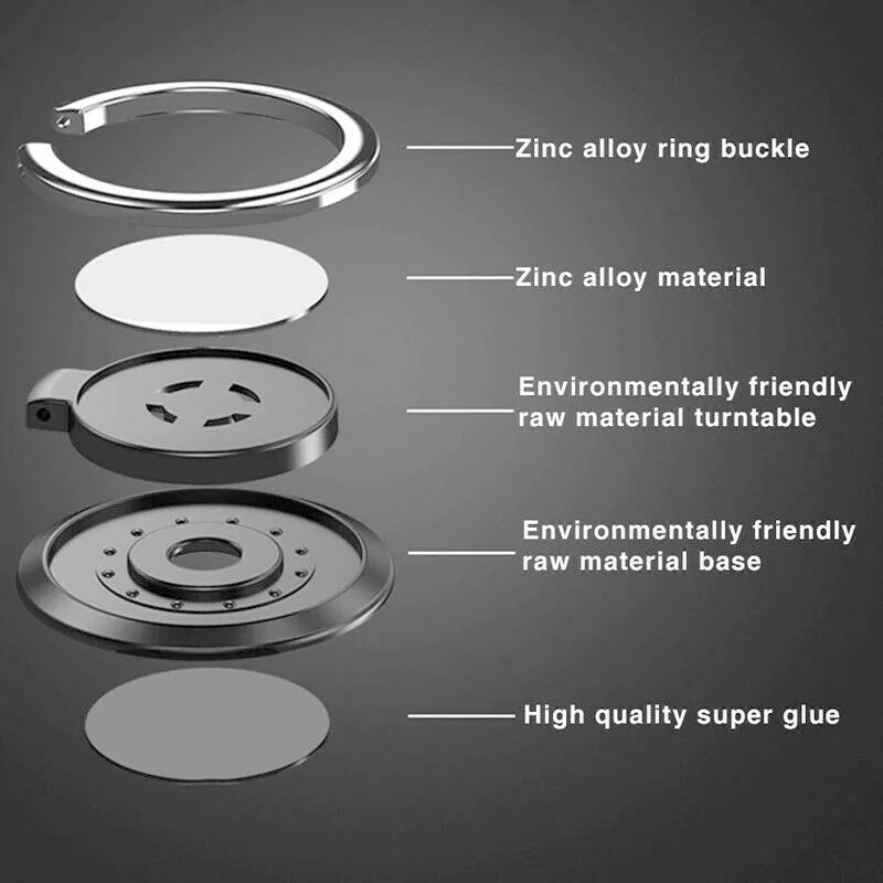 Finger Ring Holder Stand Grip 360 Rotating For Mobile Phone Car Magnetic Mount Phone Back Sticker Pad Unniversal Bracket