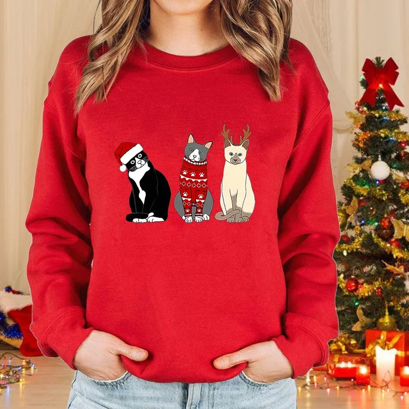 Christmas Cat Pullover Sweater