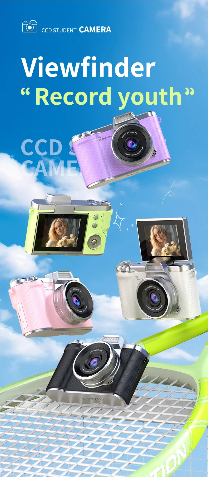LUXE LINE 4K Digital Camera 48MP – Retro CCD with 180° Flip Screen